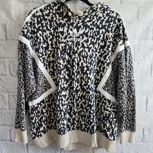 Adidas Originals Hoodie Leoflage Leopard Animal Print Oversized Sweatshirt Small